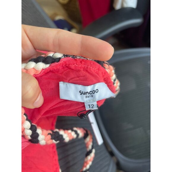 Suncoo Halter Neck Maxi Dress M Boho Lagenlook Long Beach Resort Crinkle Cotton - Picture 6 of 10